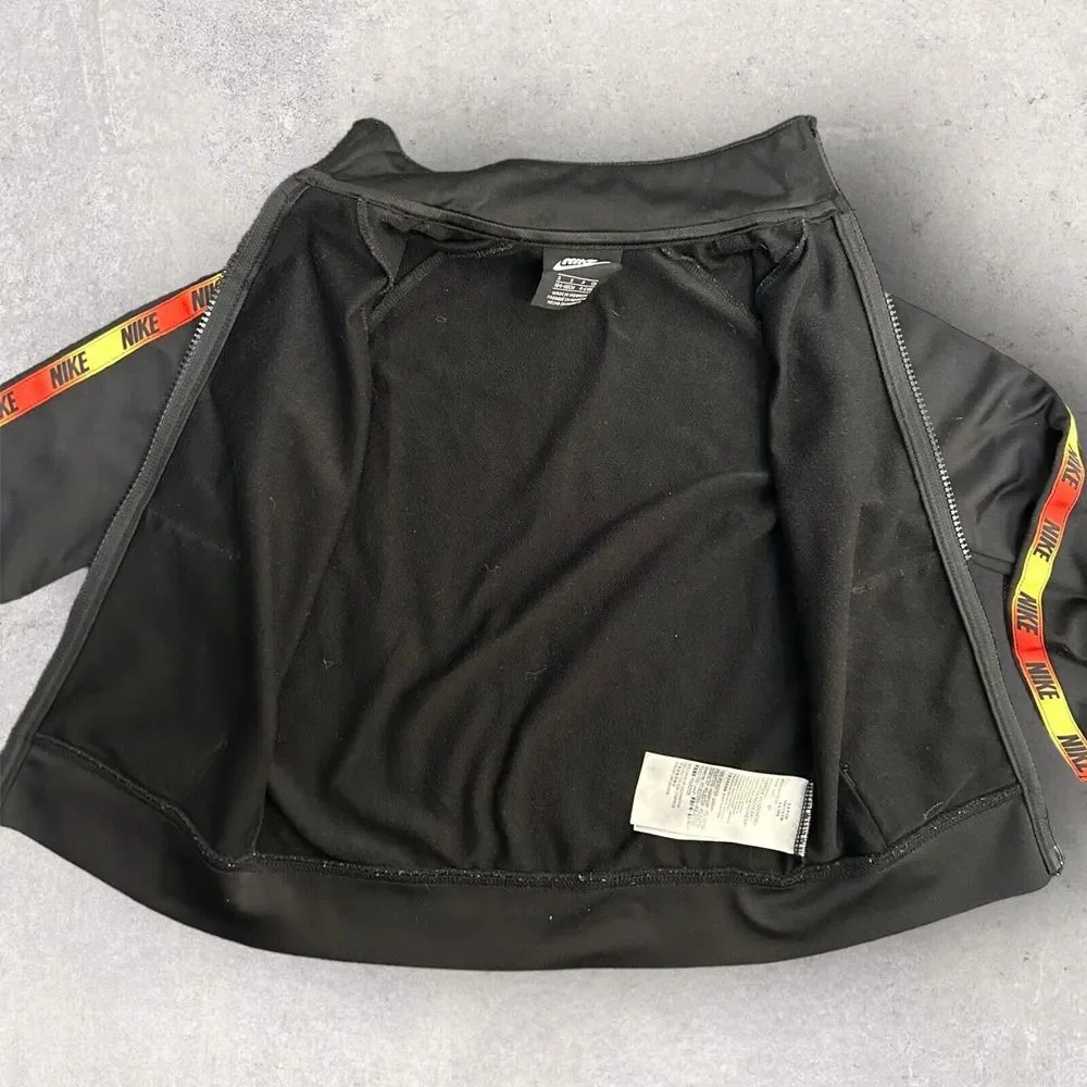 Nike Black‎ Zip Up Jacket Youth Size Small 4-5 Years Long Sleeves Logo